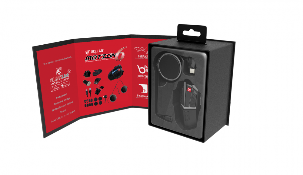 MOTION 6 SINGLE Pack Bluetooth 5.0 Headset Up to 6 Riders/Group, Voice + Gesture Control